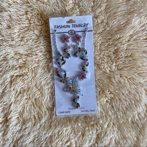 NWT Austrian Crystal Butterfly jewelry set